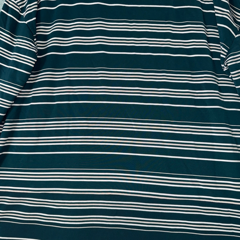 Women's Garnet Hill Green & White Striped Cowl Neck Tunic Top XL - Picture 5 of 9
